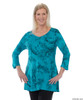 Silvert's 131400202 Womens Long Tunic Top, Size Medium, TURQUOISE