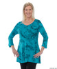 Silvert's 131400203 Womens Long Tunic Top, Size Large, TURQUOISE