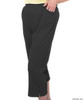 Silvert's 131600204 Womens Arthritis Elastic Waist Pull On Capris Pants, Size Large, BLACK