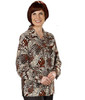 Silvert's 133000304 Mature Womens Long Sleeve Petite Blouses , Size 12P, COGNAC