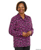 Silvert's 133730507 Womens Classic Print Long Sleeve Blouses , Size 20, MAUVE