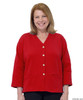 Silvert's 232500105 Womens Open Back Adaptive Fleece Cardigan With Pockets, Size X-Large, RED