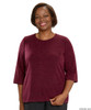 Silvert's 234600301 Adaptive Sweater Top For Women , Size Small, WINE