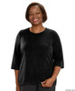 Silvert's 234610401 Adaptive Sweater Top For Women , Size 2X-Large, BLACK