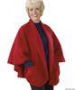 Silvert's 302430101 Womens Stylish Cozy Two Pocket Fleece Cape, Size ONE, RED