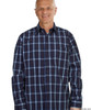 Silvert's 504000501 Mens Regular Sport Shirt with Long Sleeve, Size Small, NAVY PLAID