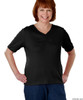 Silvert's 130700204 Womens Regular Fashionable Short Sleeve Top, Size X-Large, BLACK