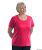 Silvert's 131500203 Womens Short Sleeve Crew Neck T Shirt, Size Large, FUSCHIA