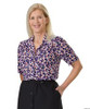 Silvert's 132501403 Women's Regular Short Sleeve Blouse , Size 14, AMETHYST