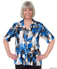 Silvert's 132500404 Womens Regular Short Sleeve Blouse , Size 16, COBALT/GREY