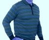 Silvert's 504801101 Men's Regular Long Sleeve Polo Jersey Shirt Top, Size Small, BLUE STRIPE (Silvert's 504801101)