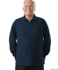 Silvert's 504800202 Mens Regular Long Sleeve Polo Jersey Shirt Top, Size Medium, NAVY