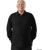 Silvert's 504800105 Mens Regular Long Sleeve Polo Jersey Shirt Top, Size 2X-Large, BLACK