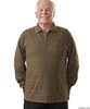 Silvert's 504810507 Mens Regular Long Sleeve Polo Jersey Shirt Top, Size 4X-Large, KHAKI