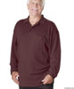 Silvert's 504810908 Mens Regular Long Sleeve Polo Jersey Shirt Top, Size 5X-Large, WINE