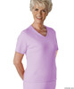 Silvert's 133600501 Womens Regular Summer V Neck T Shirt, Short Sleeve, Size Small, MAUVE