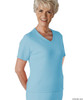 Silvert's 133600102 Womens Regular Summer V Neck T Shirt, Short Sleeve, Size Medium, BLUE BELL