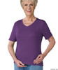 Silvert's 133601402 Womens Regular Summer V Neck T Shirt, Short Sleeve, Size Medium, GRAPE