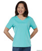 Silvert's 135800105 Womens Regular Tee Shirt, Short Sleeve, V Neck, Size 2X-Large, AQUA