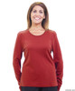 Silvert's 138100501 Womens Long Sleeve Round Neck Top, Size Small, TRUE RED