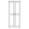 Novum LEX-W30 LEXINGTON SERIES Wardrobe, 2 Doors, 30" Interior, 33.5"W X 25"D X 72"H