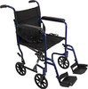 ProBasics TCA1916BL ALUMINUM 19" TRANSPORT Wheelchair Blue WITH FOOTREST