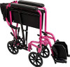 ProBasics TCA1916PK ALUMINUM 19" TRANSPORT Wheelchair Pink WITH FOOTREST