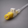 Terumo Surshield Safety I.V. Catheter — 24G x 3/4" (Yellow) SurFlash — 50/Box — Close detail: hub, SurFlash preview chamber and needle shutter