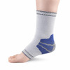 Champion 0437 Elastic Ankle Support — Light Grey, Pull‑On Sleeve, Sizes XS–XL — Three-quarter hero on foot
