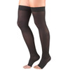 LADIES' OPAQUE HOSIERY 20-30mmHg Thigh-high, Open-toe black S-M-L-XL (0362BL)