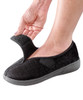 Silverts SV10010 VELCRO Brand Closure Slippers - Womens Extra Wide Slippers- Skid Resistant Black, Size=10, SV10010-SV2-10