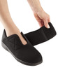 Silverts SV10280 Women's Antimicrobial Fluid Barrier Extra Wide Comfort Step Shoes - Easy Touch Footwear For Swollen Feet Black, Size=11, SV10280-SV2-11