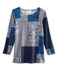Silverts SV13020 Winter-Warm Top For Women - Conventional Wear Mature Fashion Blue/Gray, Size=S, SV13020-SV1290-S