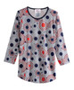 Silverts SV13050 Elegant Mature Fashion Curved Hem Top - Conventional Wear For Women Multi-Circle, Size=XL, SV13050-SV1281-XL