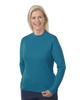 Silverts SV13060 Womens Long Sleeve Mock Turtleneck Shirt Teal, Size=2XL, SV13060-SV291-2XL