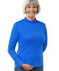 Silverts SV13060 Womens Long Sleeve Mock Turtleneck Shirt Cobalt, Size=L, SV13060-SV765-L