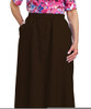Silverts SV13130 Womens Conventional Elastic Waist Skirt Chocolate, Size=44, SV13130-SV4-44