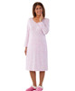 Silverts SV16060 Womens Pretty Nightgown - Long Sleeve Length - Comfy Quality Nightgown Pink Leaf, Size=M, SV16060-SV1131-M