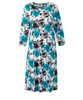 Silverts SV21110 Elegant Open Back Dress for Women Teal Flower, Size=XL, SV21110-SV608-XL