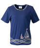 Silverts SV22080 Nautical Open Back Adaptive Top   Navy, Size=L, SV22080-SV3-L