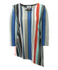 Silverts SV22590 Stylish Womens Angled Hem Adaptive Top - Open Back Top Blue Stripe, Size=XL, SV22590-SV149-XL