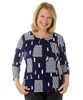 Silverts SV23180 Women's Attractive Adaptive Top Navy Dot, Size=L, SV23180-SV870-L