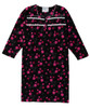 Silverts SV26300 100% Cotton Flannel Hospital Gown with Snaps  BLACK DOT, Size=3XL, SV26300-SV1406-3XL