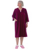 Silverts SV26450 Womens Adaptive Fleece Housecoat Burgundy, Size=XL, SV26450-SV23-XL