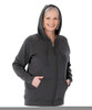 Silverts SV40020 Womens Magnetic-Zipper Hoodie with Pockets Gray, Size=XL, SV40020-SV1115-XL