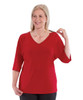 Silverts SV41060 Zip-Shoulders Top For Women Candy Apple, Size=3XL, SV41060-SV1319-3XL