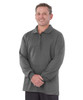 Silverts SV50690 Mens Polo Shirt - Handsome Long Sleeve Polo Jersey Top Gray Heather, Size=2XL, SV50690-SV1135-2XL