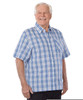 Silverts SV50700 Men's Short Sleeve Adaptive Shirts Indigo Plaid, Size=XL, SV50700-SV1348-XL