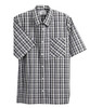 Silverts SV50700 Men's Short Sleeve Adaptive Shirts Black Check, Size=M, SV50700-SV461-M