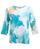Silverts SV22630 Women's Gorgeous Patterned Adaptive Top Turquoise Cloud, Size=S, SV22630-SV1377-S